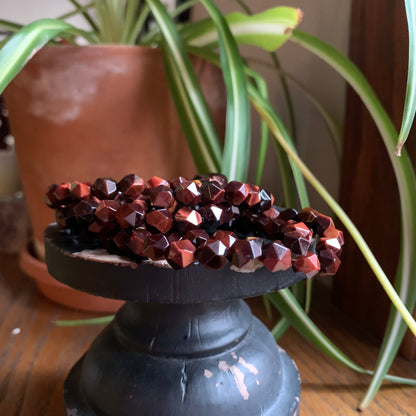 Faceted Red Tiger's Eye Bracelets // 7-7.5mm bead + 7.5" bracelet