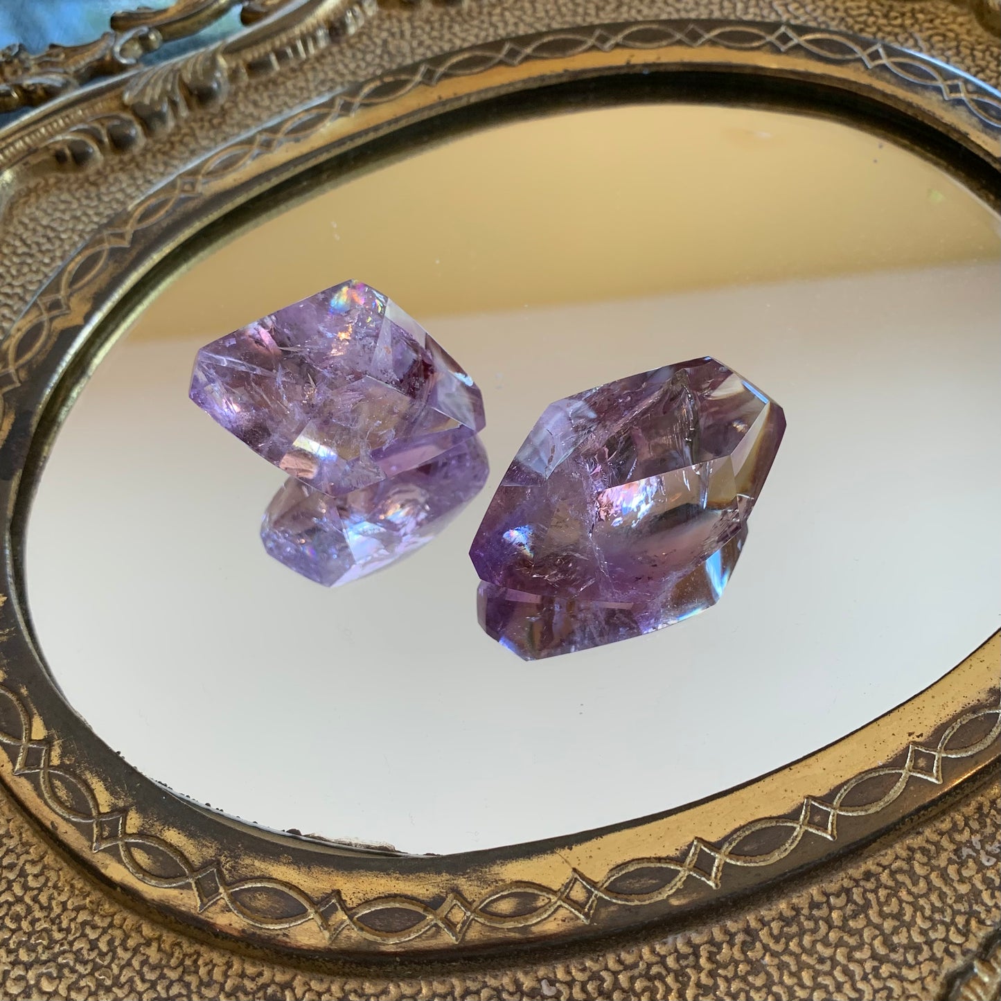 Ametrine Gem-Rainbow Freeforms