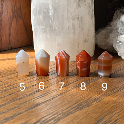 Mini Banded Carnelian Points