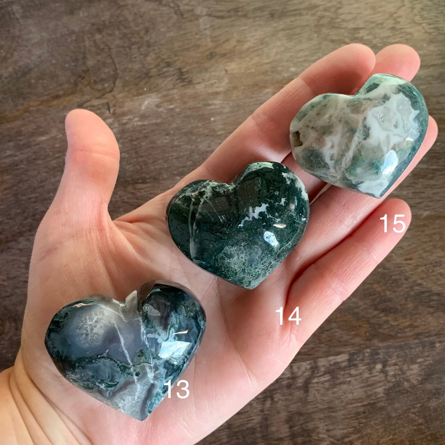 Moss Agate Hearts