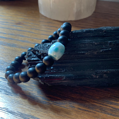 Larimar + Black Onyx Bracelets