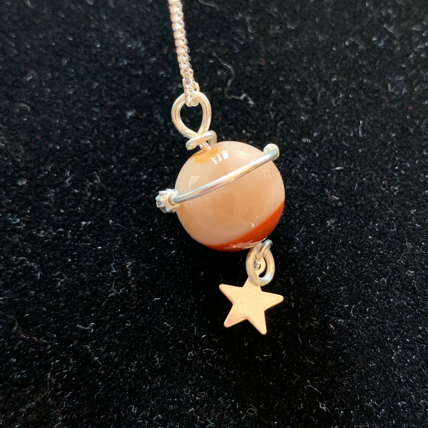 Adorable Planet + Star Pendants with Sterling Silver Chain