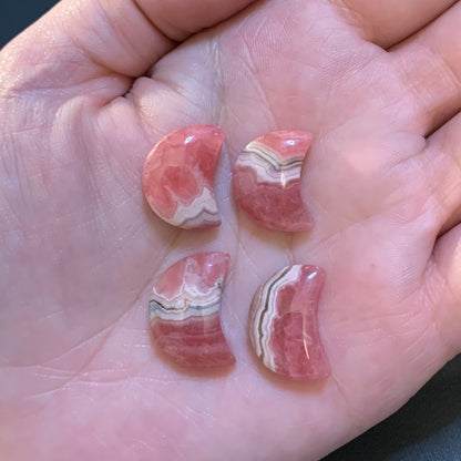 Gemmy Rhodochrosite Moons - Polished Back Side (Flat)