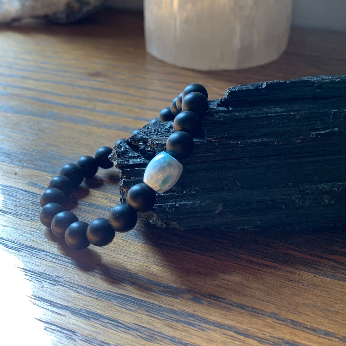 Larimar + Black Onyx Bracelets