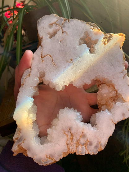 White Druzy Agate Slab